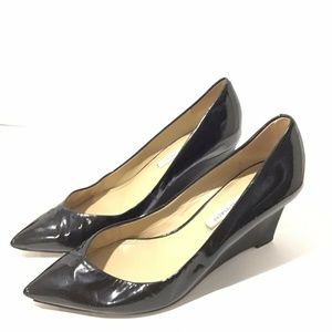 Diane Von Fustenberg Black Pointed Toe Wedges